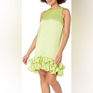 NWT Trina Turk, Women's Floral Hem Cocktail Dress in Limeade, Unique, Size XS